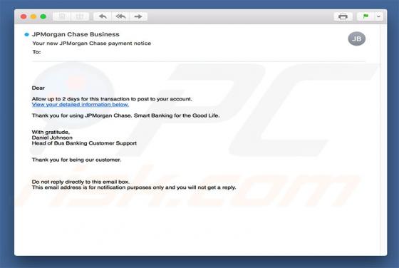 Virus por e-mail JPMorgan Chase