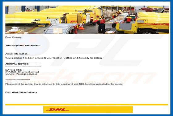 Virus por e-mail DHL Express