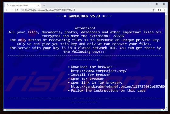 Cibersecuestro GANDCRAB V5.0