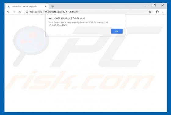Estafa Your Computer Is Permanently Blocked POP-UP