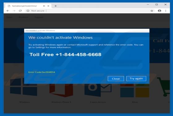 Estafa We Couldn't Activate Windows POP-UP