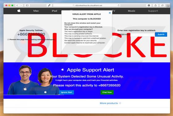 Fraude VIRUS ALERT FROM APPLE POP-UP (Mac)