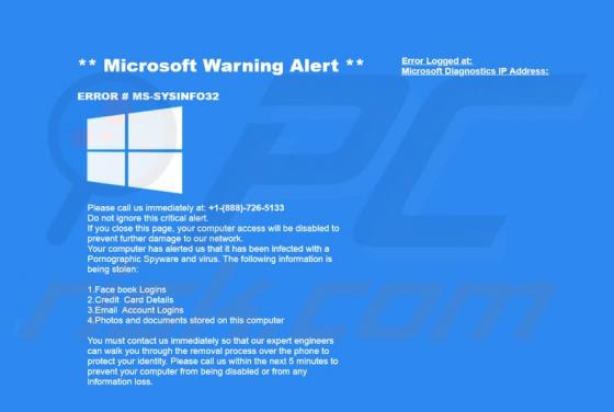 Estafa MS-SYSINFO32 POP-UP