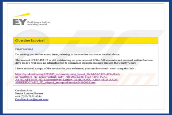 Virus por e-mail de Ernst & Young