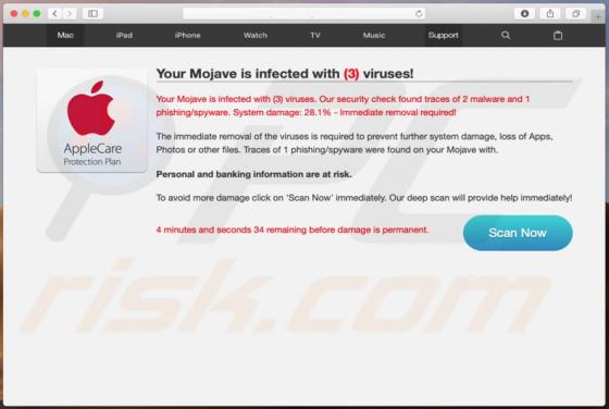 Estafa emergente Your Mojave Is Infected With (3) Viruses! (Mac)