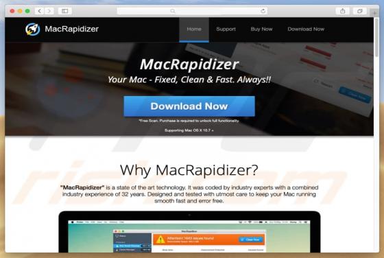 Aplicación no deseada MacRapidizer (Mac)