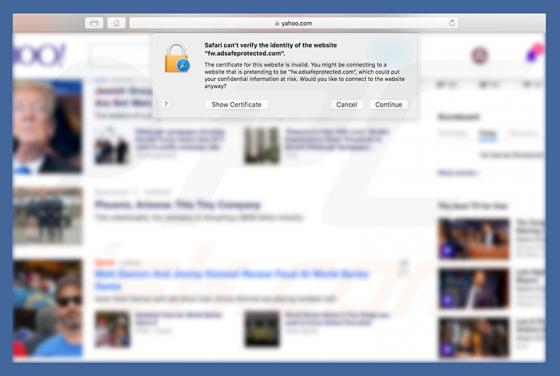 Ventanas emergentes de AdSafeProtected (Mac)