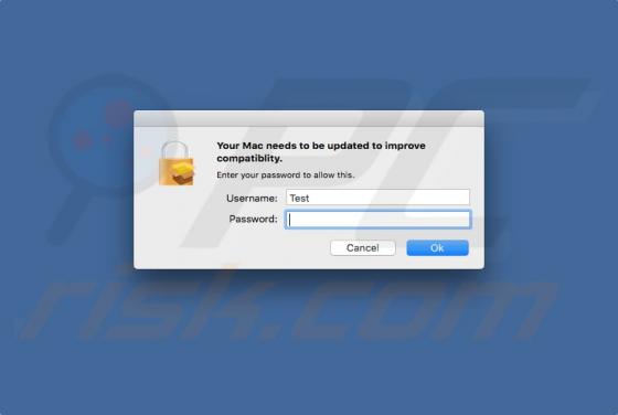 Virus en ventana emergente Your Mac Needs To Be Updated To Improve Compatibility (Mac)