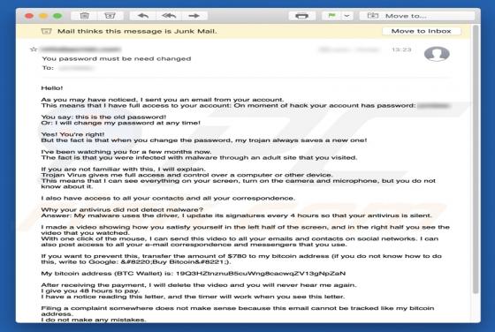 Estafa por e-mail I Sent You An Email From Your Account