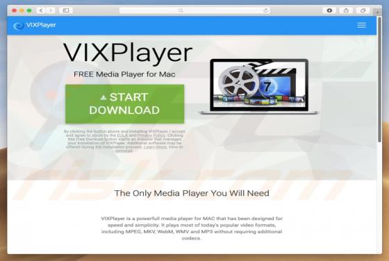 Software publicitario VixPlayer (Mac)