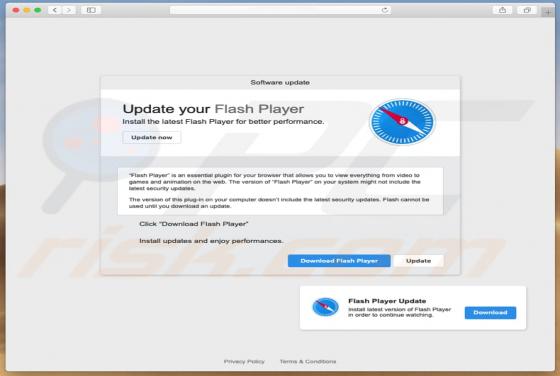 Estafa Fake Flash Player Update en pop-up (Mac)