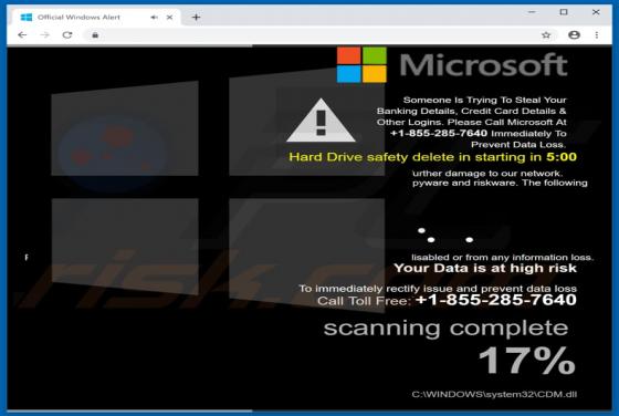Estafa en pop-up Hard Drive Safety Delete