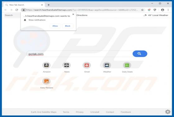 Redireccionamiento a Search.hearthandsatellitemaps.com