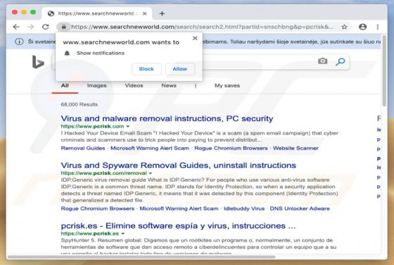 Redireccionamiento a Searchnewworld.com (Mac)