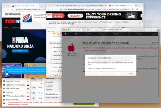 Virus en anuncios pop-up (Mac)