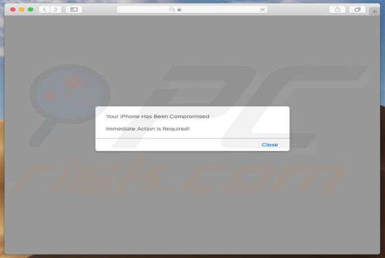 Estafa Your Apple iPhone Is Severely Damaged en pop-up (Mac)