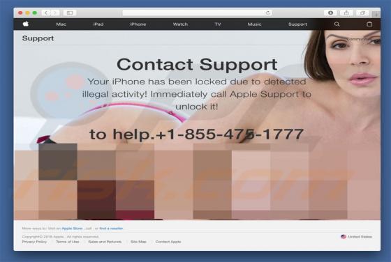 Fraude en pop-up iPhone Has Been Locked (Mac)