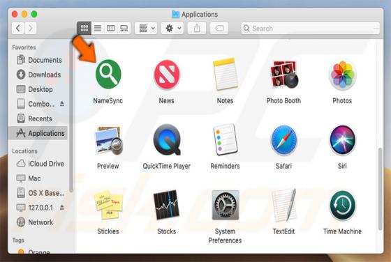 Software publicitario NameSync (Mac)