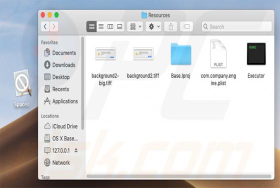 Software publicitario Spaces.app (Mac)