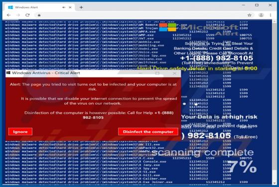 Fraude en pop-up Windows Antivirus - Critical Alert