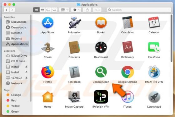 Software publicitario GenerelOpen (Mac)