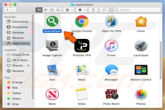 Software publicitario GeneralOpen (Mac)