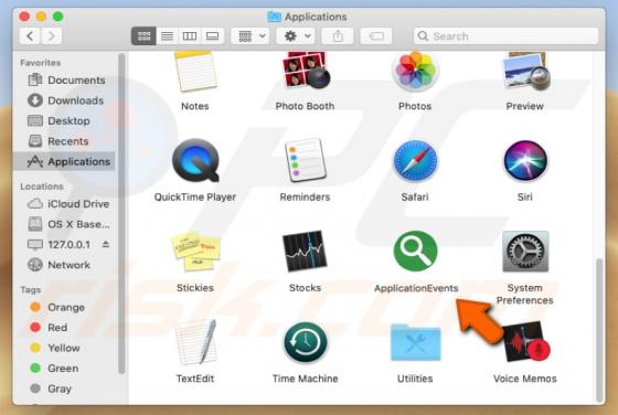 Software publicitario ApplicationEvents (Mac)