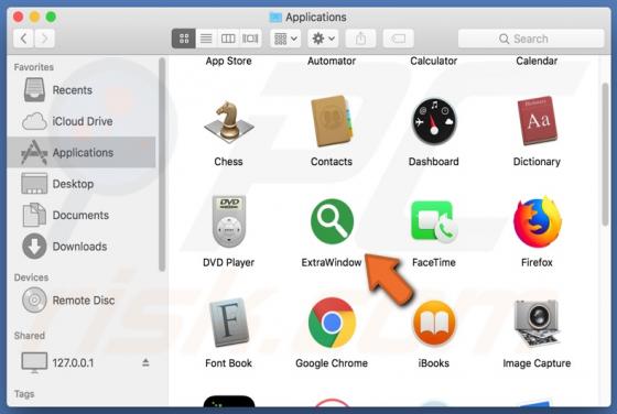 Software publicitario ExtraWindow (Mac)
