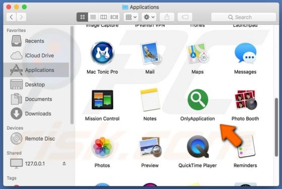 Software publicitario OnlyApplication (Mac)