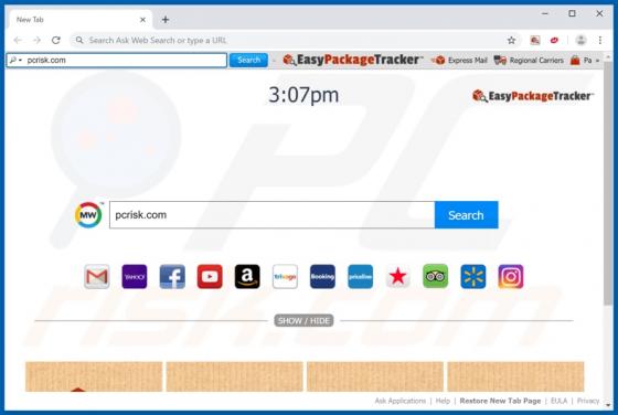 Barra de herramientas EasyPackageTracker