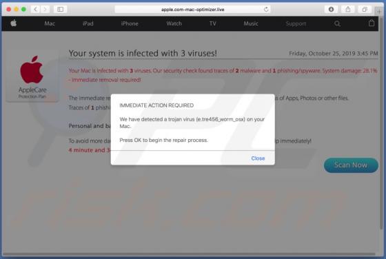 Estafa de Ventana Emergente Apple.com-mac-optimizer.live (Mac)