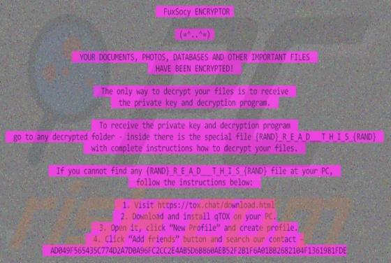 Ransomware FuxSocy ENCRYPTOR