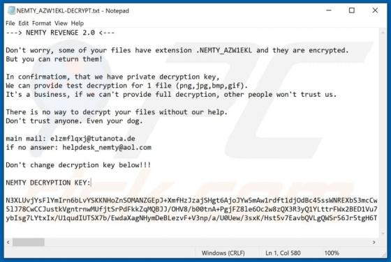 Ransomware NEMTY REVENGE 2.0