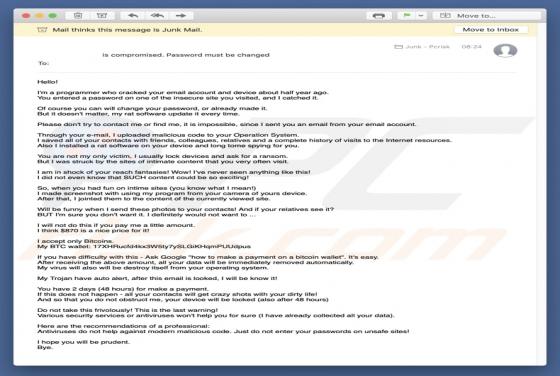 Estafa Email "I'm A Programmer Who Cracked Your Email"