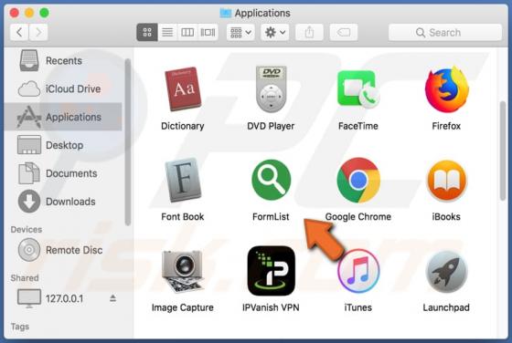 Adware FormList (Mac)