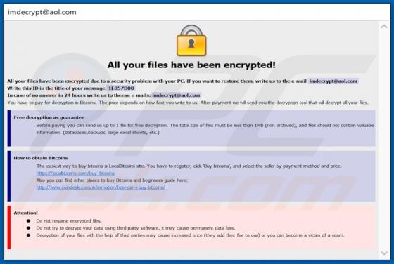 Ransomware IMI