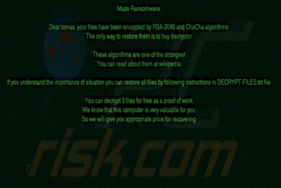 Ransomware Maze 2019