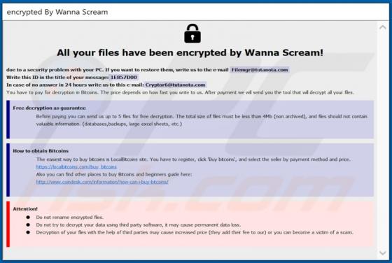Ransomware WannaScream