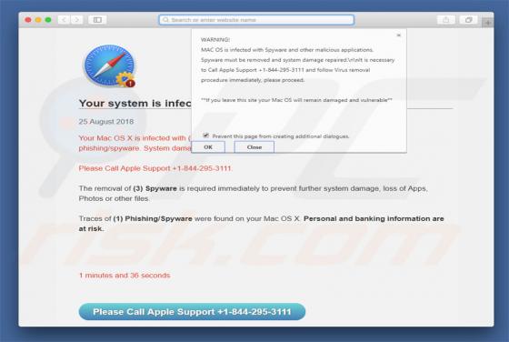 Estafa emergente "MAC OS Is Infected With Spyware" (Mac)