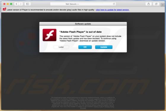 Estafa Emergente ""Adobe Flash Player" Is Out Of Date" (Mac)