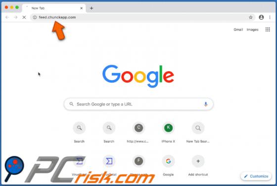 Redirección feed.chunckapp.com (Mac)