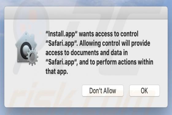 Estafa ventana emergente "Install.app wants access to control" (Mac)