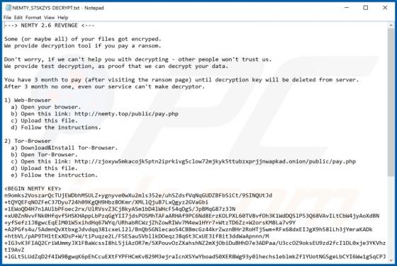 Ransomware Nemty 2.6