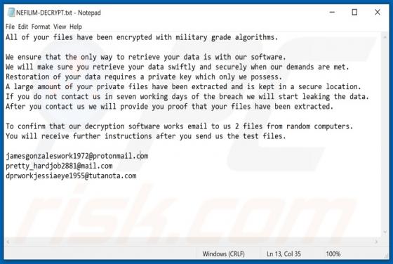 Ransomware NEFILIM