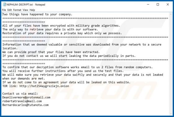 Ransomware NEPHILIM