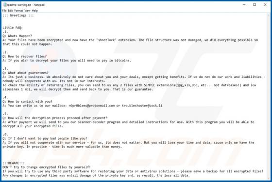 Ransomware Shootlock