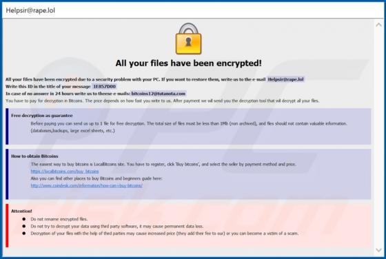 Ransomware LOL (Dharma)
