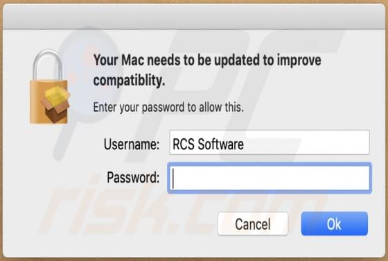 Estafa Emergente "Your Mac Needs To Be Updated To Improve Compatibility" (Mac)