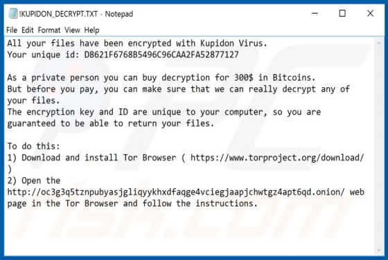 Ransomware Kupidon