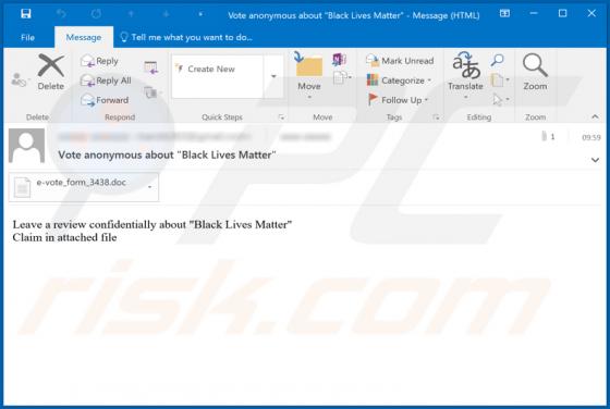 Virus Email "Black Lives Matter"